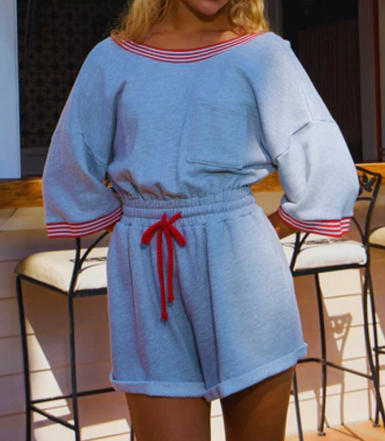 Grey Terry Romper