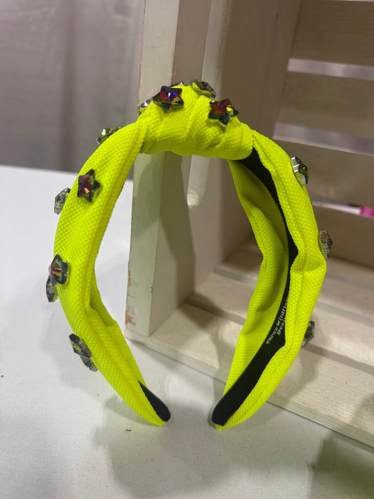 Neon Jewel Knotted Headband