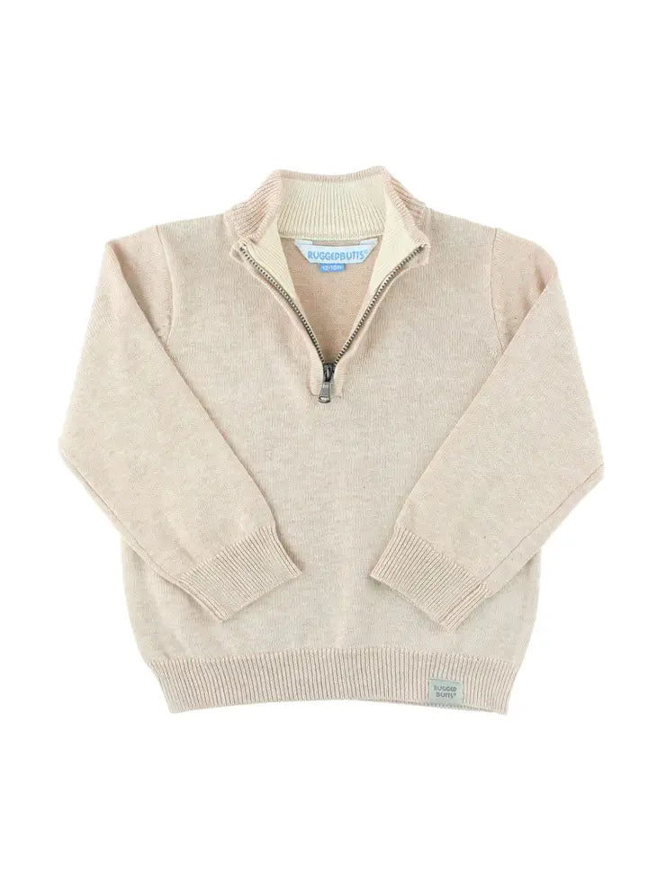 Oatmeal Quarter-Zip Sweater
