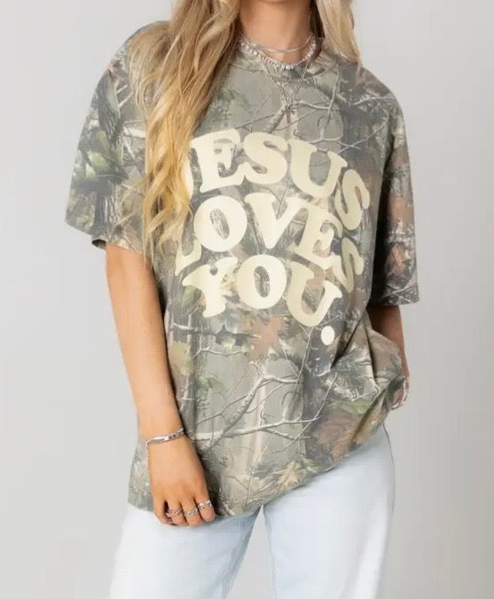 Jesus Loves You Camo Tee