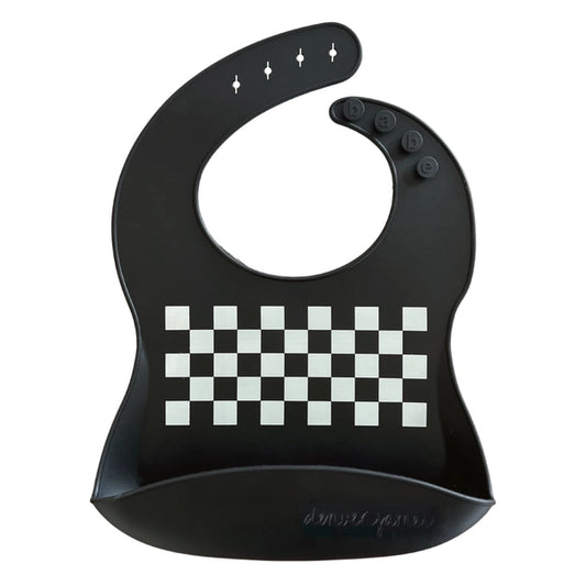 Black Checkers Silicone Bib